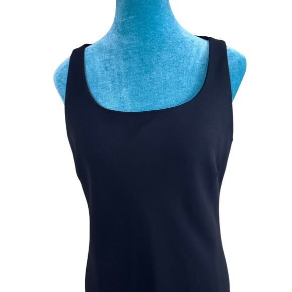 Evan-Piccone Midi Dress Black Women10 Flat Black sleeveless scoop neck - Picture 3 of 11